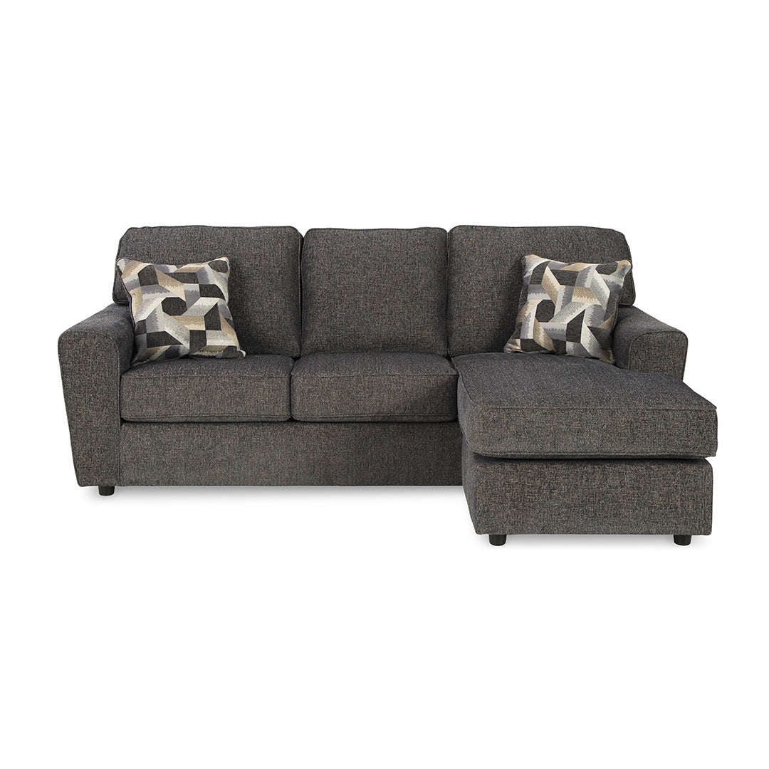 Cascilla Sofa Chaise Lounge - Modern Slate Gray Sectional Couch for Living Room, Family Room & Apartment Decor