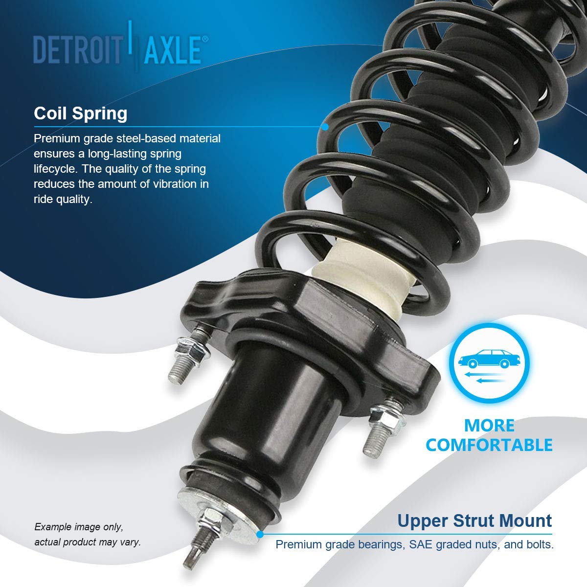 Detroit Axle 6-Piece Rear Struts Kit for 2007-2009 Dodge Caliber, Compass & Patriot - Complete Suspension Replacement with Lower Control Arms, Sway Bars & Coil Springs | Perfect for Off-Roading, Daily Commuting & Smooth Ride Experience