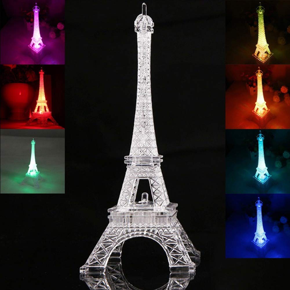 Forart Eiffel Tower LED Night Light - Colorful Paris-Themed Desk Lamp, Bedroom Decor & Gift for Home, Office, Wedding Cake Topper | Romantic Ambiance, Birthday Present, French-Inspired Décor