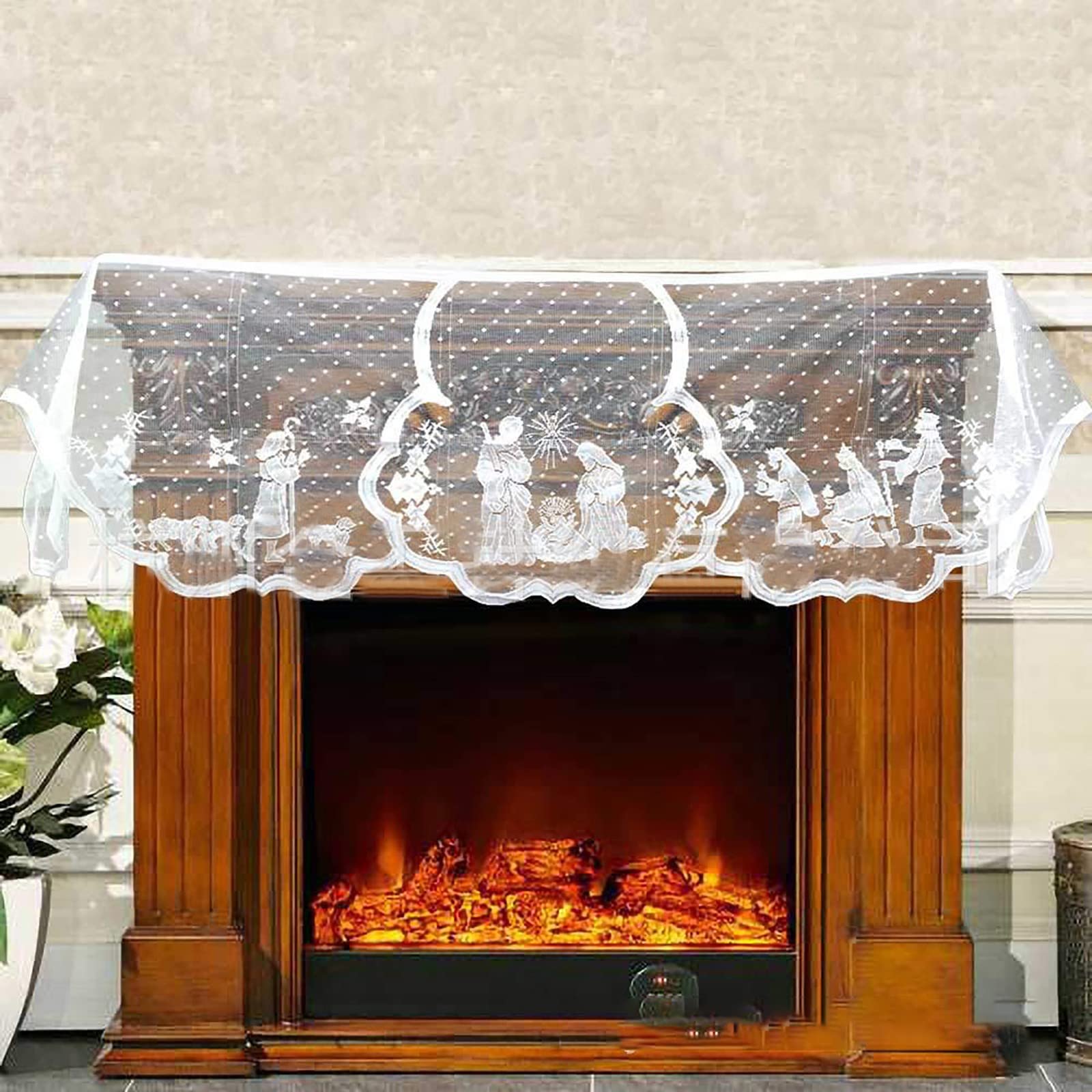 Guolarizi Jesus Christ Yarn Flag Table Mantel Towel - Religious Home Decor for Christian Holidays, Church Events & Easter Celebrations