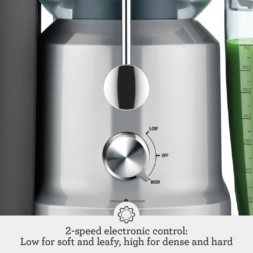 Breville RM-BJE430SIL Juicer Machine - Brushed Stainless Steel Cold Press Slow Juicer for Fruits & Vegetables (Renewed) | Perfect for Healthy Smoothies, Detox Drinks & Fresh Juice at Home