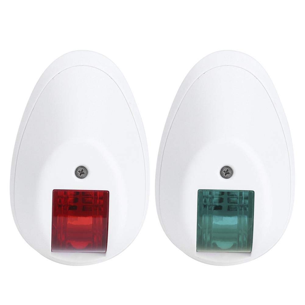 12V LED Marine Navigation Light - Waterproof Green Starboard & Red Port Lamp for Boats, Yachts - Durable White Housing - Perfect for Night Sailing and Water Safety
