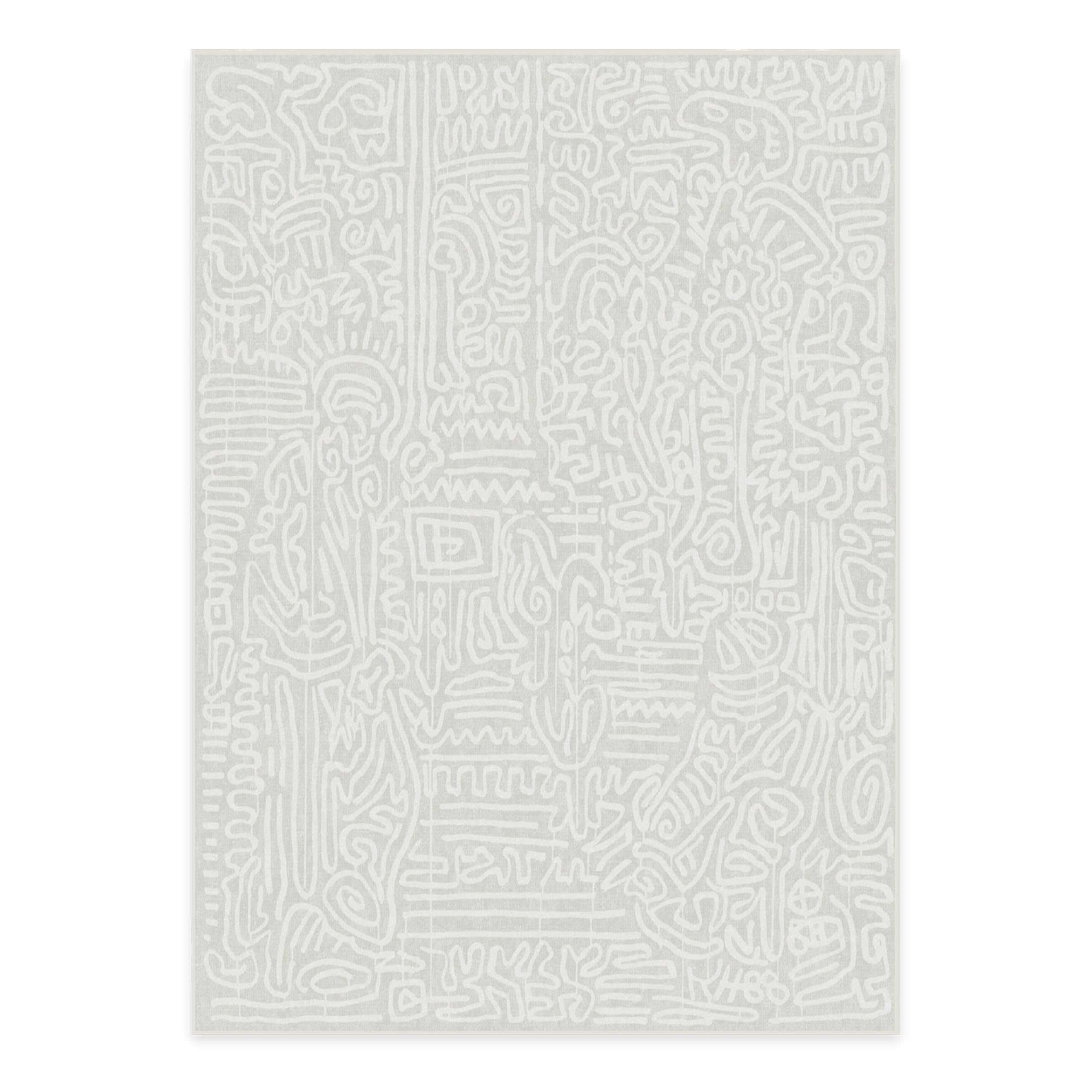 Ruggable x Keith Haring Washable 5x7 Area Rug - Freestyle Pearl Design | Non-Slip Premium Rug for Living Room, Bedroom, Kitchen, Office & Classroom | Easy to Clean & Durable | Perfect for High Traffic Areas & Pet-Friendly Homes
