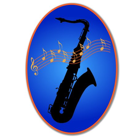 AK Wall Art Saxophone Oval Blue Vinyl Sticker - Waterproof Decal for Cars, Phones, Helmets & Laptops - Multiple Sizes Available - Perfect for Music Lovers & Jazz Enthusiasts
