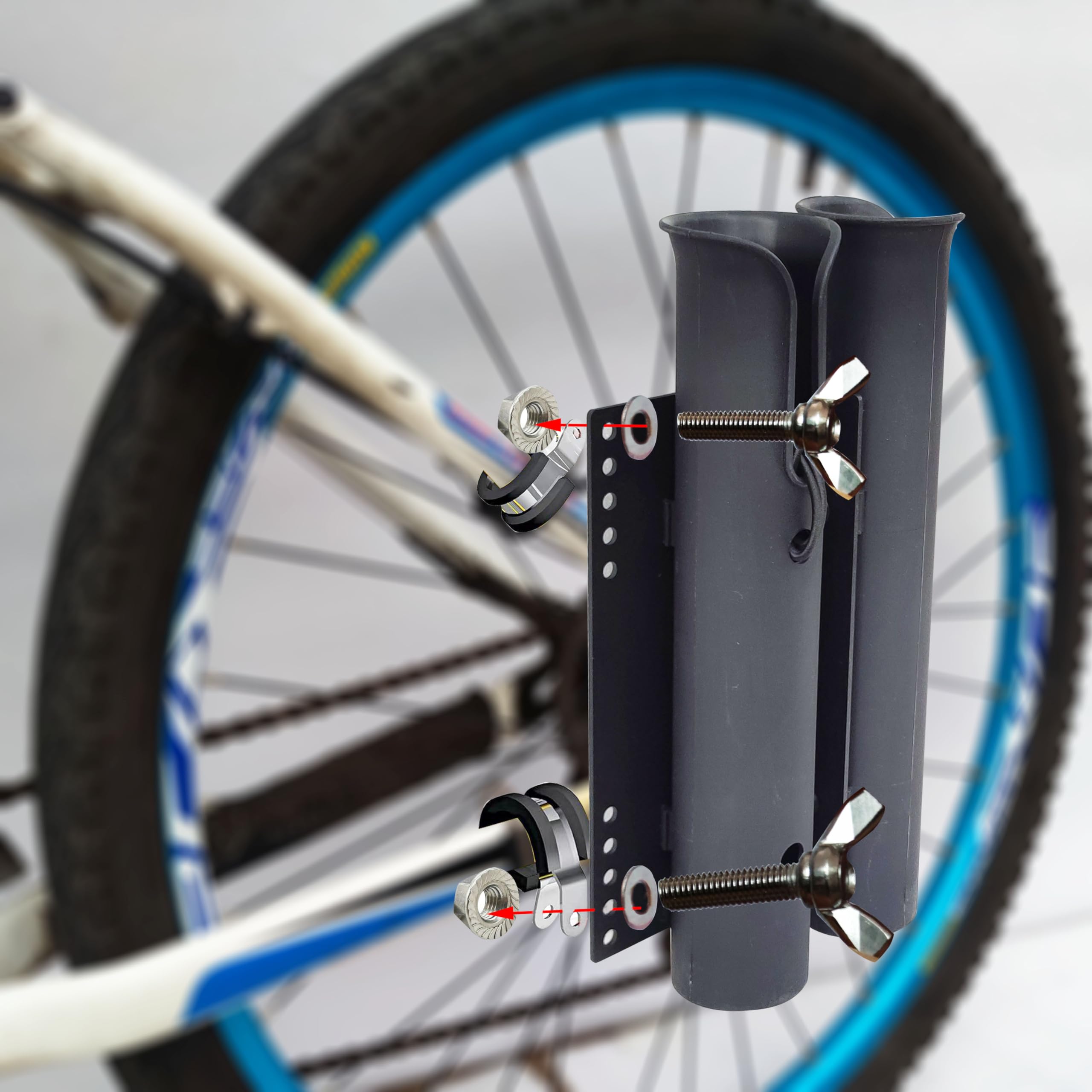 Bike Fishing Rod Holder - Secure Fishing Pole Carrier for Bicycle | Perfect for Anglers Cycling to Fishing Spots