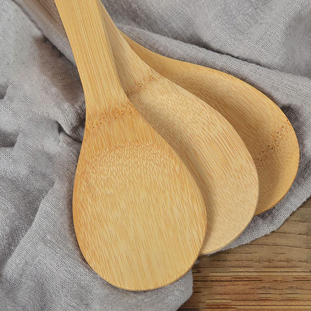 4-Piece Bamboo Non-Stick Rice Spoon Set - Sushi Paddle & Scooper Spatula for Cooking, Serving, and Meal Prep - Perfect for Rice, Sushi, Stir-Fry & Kitchen Use