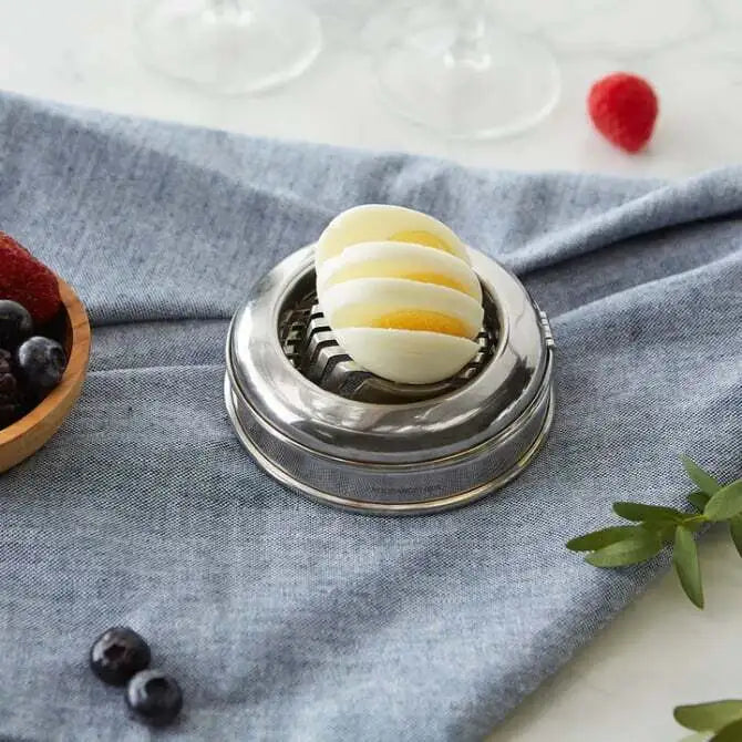 Premium Stainless Steel Egg Slicer - Tabletop Kitchen Tool for Hard Boiled Eggs - Perfect for Salads, Sandwiches & Meal Prep
