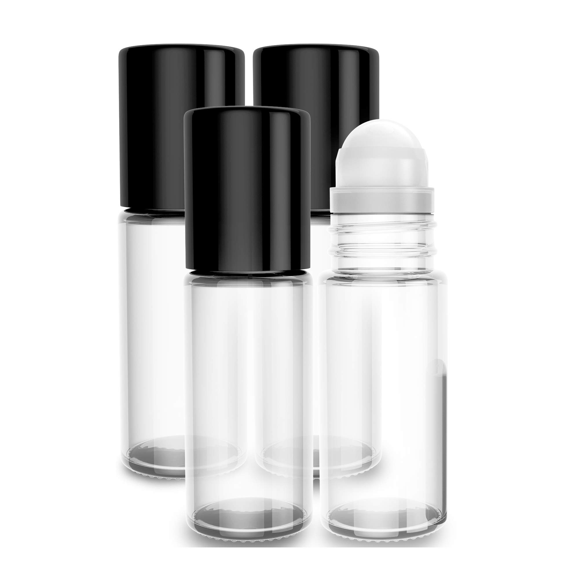 12 Pack 1 oz (30ml) Clear Refillable Roll On Glass Bottles with Rollers - Perfect for Essential Oils, Perfumes, Aromatherapy & DIY Skincare Products