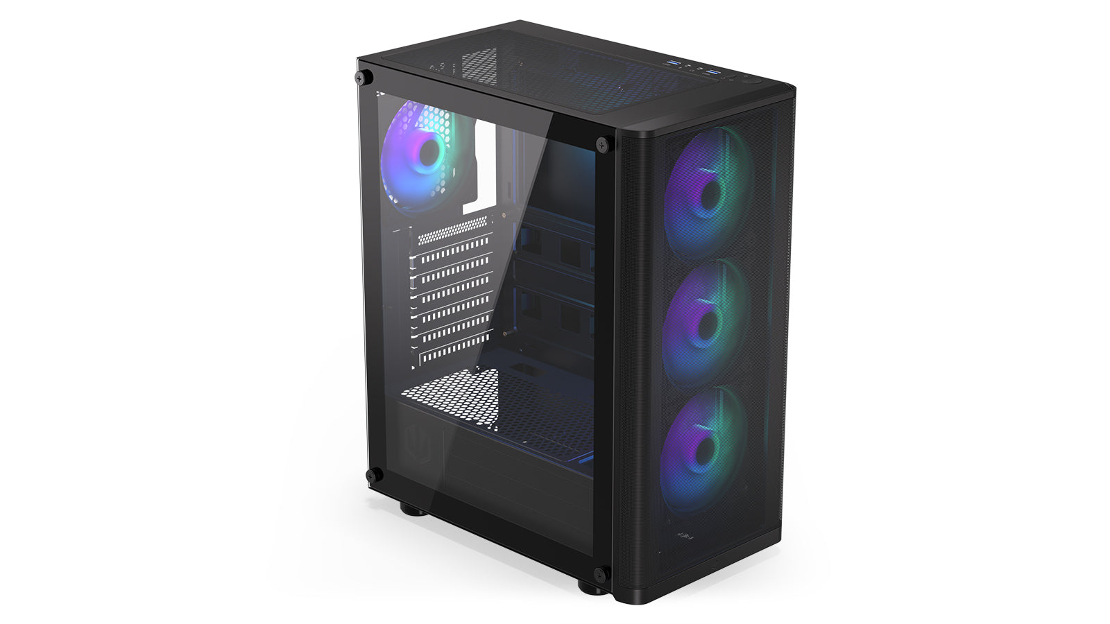 Endorfy Ventum 200 ARGB ATX Mid Tower PC Gaming Case - High Airflow Tempered Glass Design with RGB Lighting (EY2A014) - Perfect for Gaming Rigs & Custom PC Builds