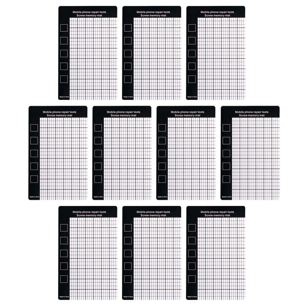 10Pcs Magnetic Phone Repair Mat - Large Anti-Slip Screw Organizer Mat for iPhone, Samsung & Electronics Repair | Prevents Small Screws from Getting Lost | Perfect for Phone Repair Shops & DIY Technicians (Black)