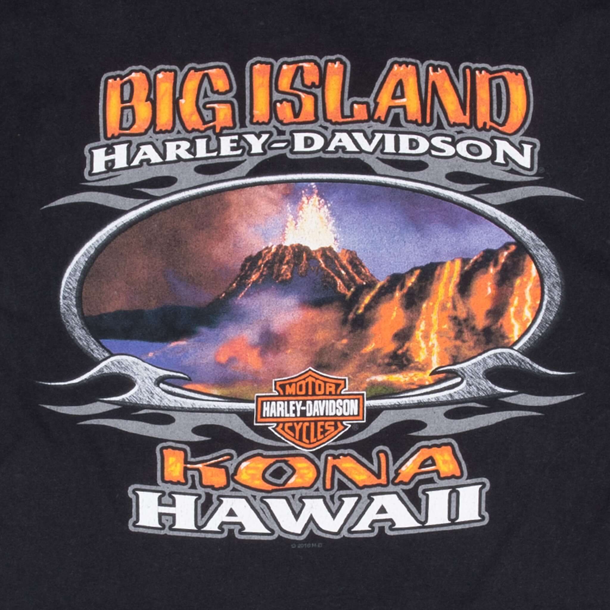 Harley Davidson Kona Big Island Graphic T-Shirt for Men - XL Size - Comfortable Cotton Tee for Motorcycle Riders & Casual Wear