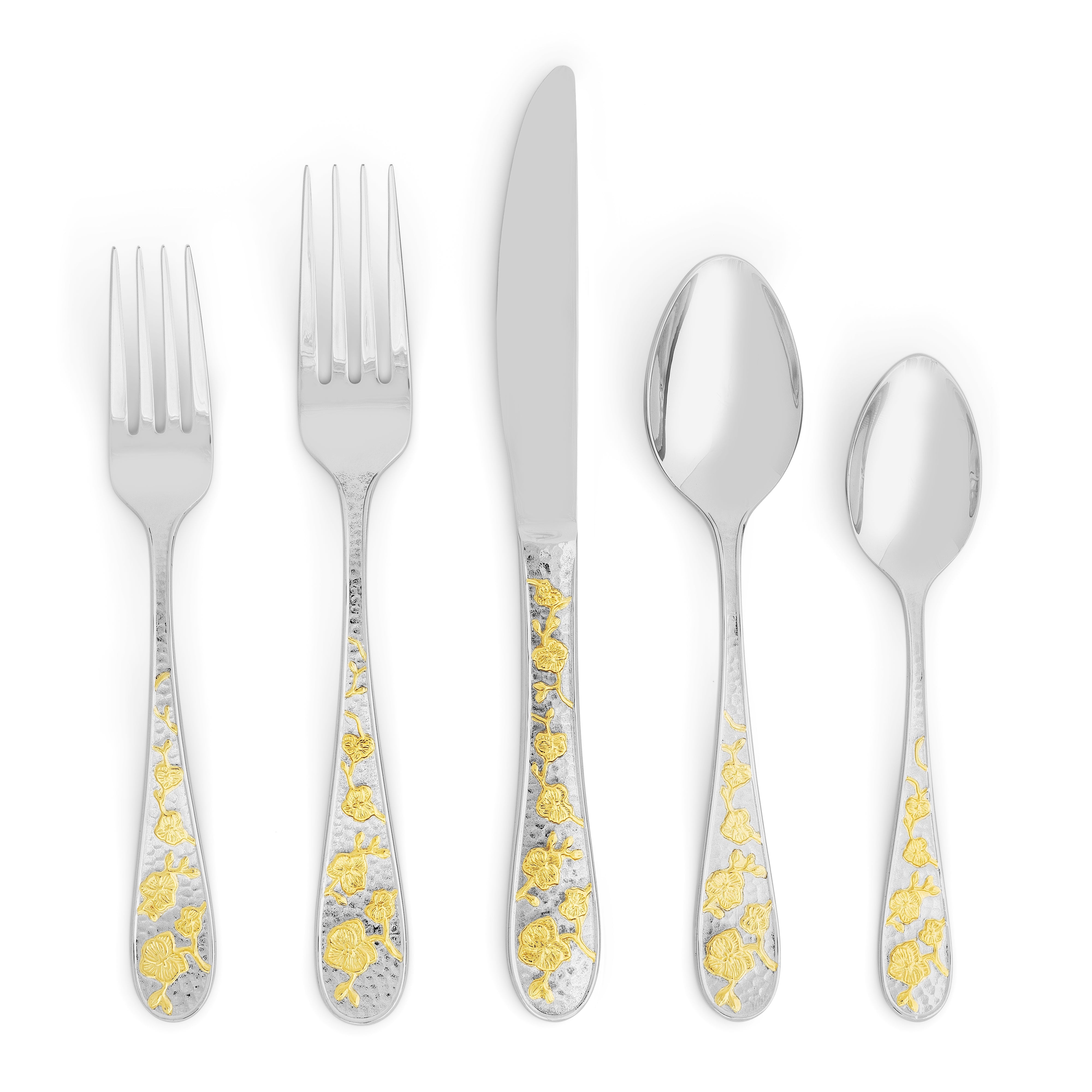 Premium Orchid Flatware Set - 18/10 Stainless Steel Silverware Set with Elegant Floral Design - Perfect for Wedding Gifts, Fine Dining & Special Occasions