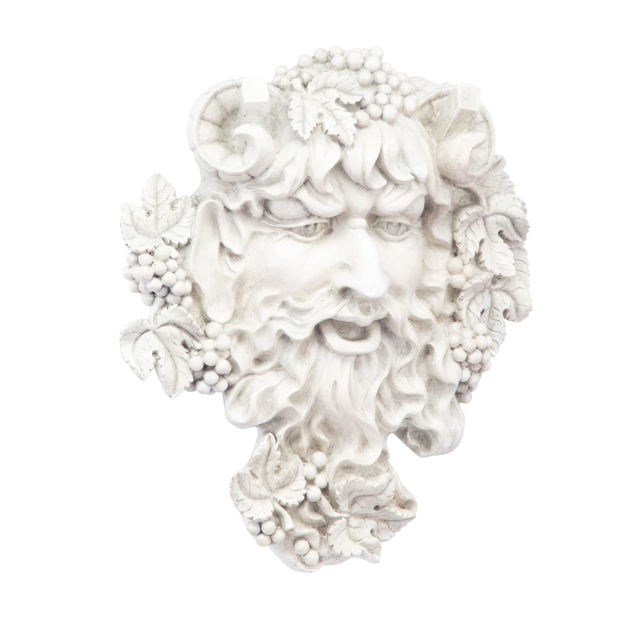 Design Toscano Bacchus Grape Harvest Wine Greek Greenman Face Wall Sculpture - 12 Inch Medium Cast Stone Resin Statue with Antique Finish | Home Décor, Garden Art, Wine Cellar Decoration