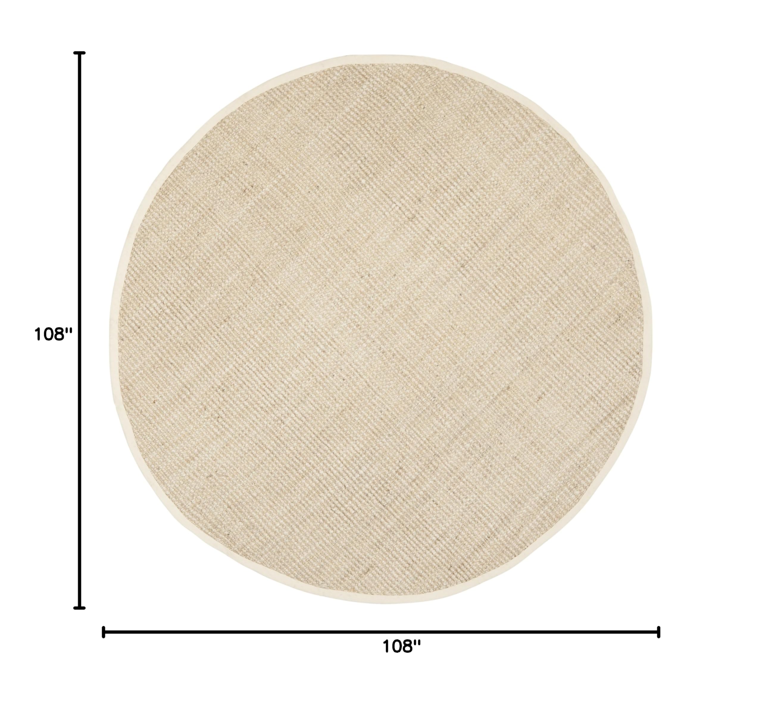 SAFAVIEH Natural Fiber Collection 9' Round Ivory NF730A Handmade Farmhouse Premium Jute Area Rug - Perfect for Living Room, Bedroom & Boho Home Decor