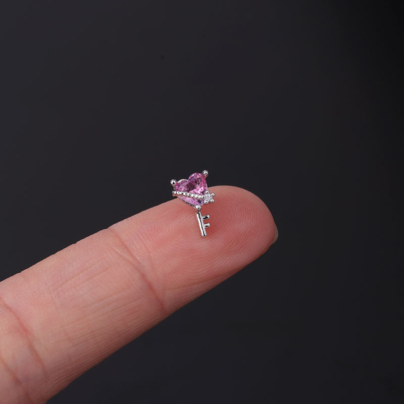 20G Cartilage Stud Earrings - Anime Inspired Tourmaline Earrings for Women | HSPJ318 | Perfect for Daily Wear, Cosplay & Gift Giving