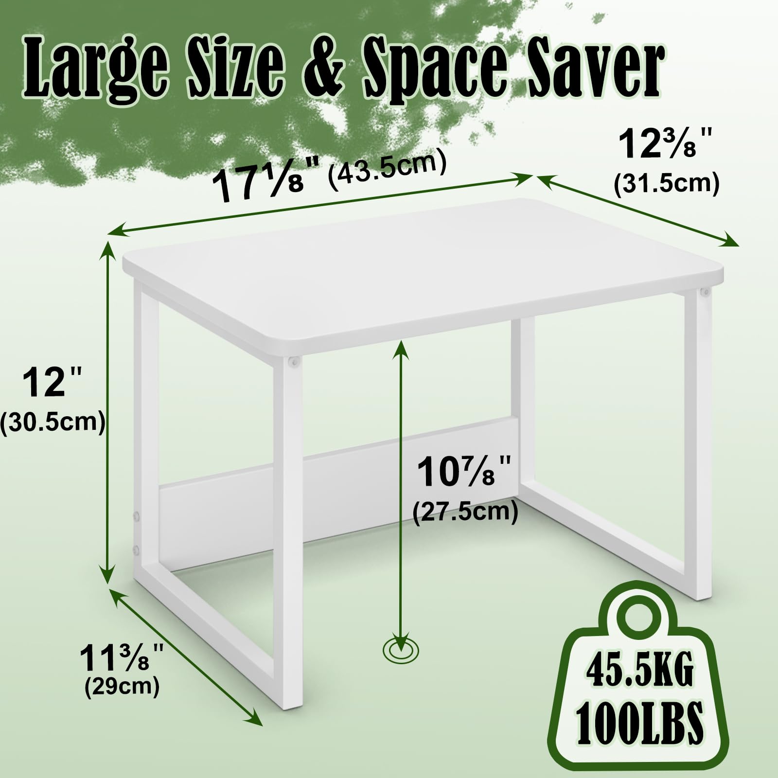 Heavy Duty White Printer Stand with Storage Shelf - Under Desk Organizer for Home & Office - Compatible with Fax Machine, Copier, Scanner - Perfect Workspace Solution for Small Spaces & Clutter-Free Desks