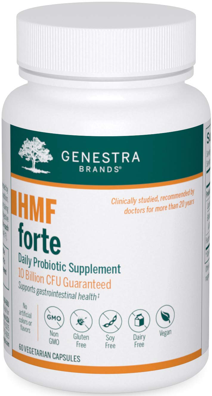 Genestra Brands HMF Forte Probiotic Supplement - 4 Strains for Digestive & Gut Health - 60 Capsules - Supports Immune System & Digestion for Adults & Kids