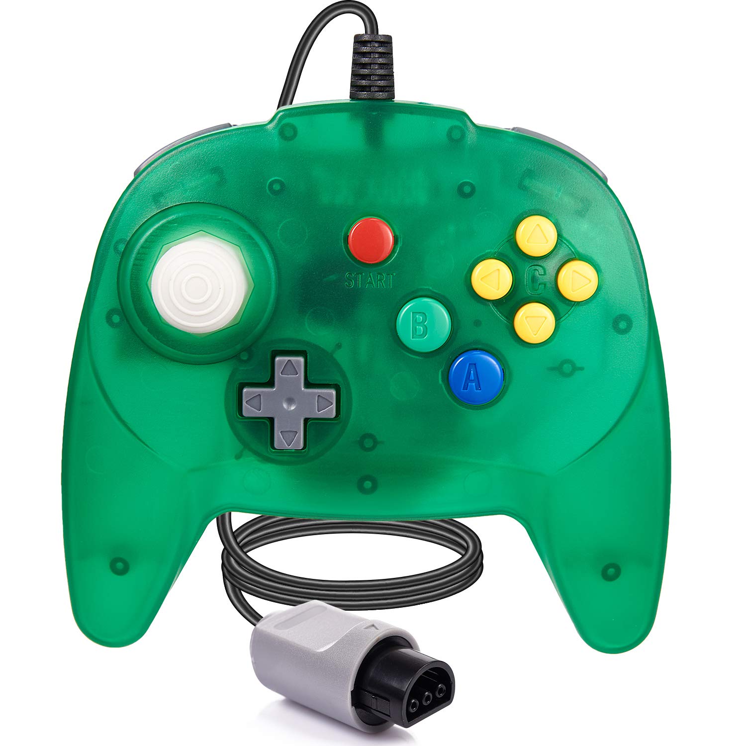 MODESLAB Classic N64 Controller - Wired 64-bit Gamepad Joystick for Nintendo 64 Console - Compatible with N64 Video Games System (Forest Green) - Perfect for Retro Gaming & Multiplayer Sessions