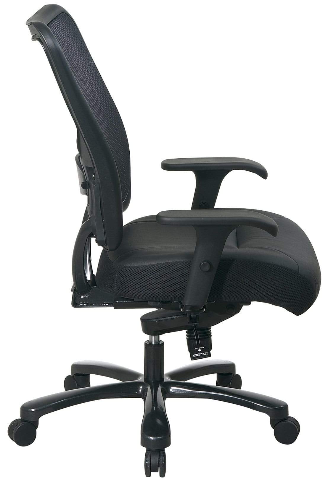 Ergonomic Big and Tall Office Chair with Mesh Back & Leather Seat - Heavy Duty Executive Chair for Large Men [75 47A773] - Perfect for Home Office, Gaming & Workspaces