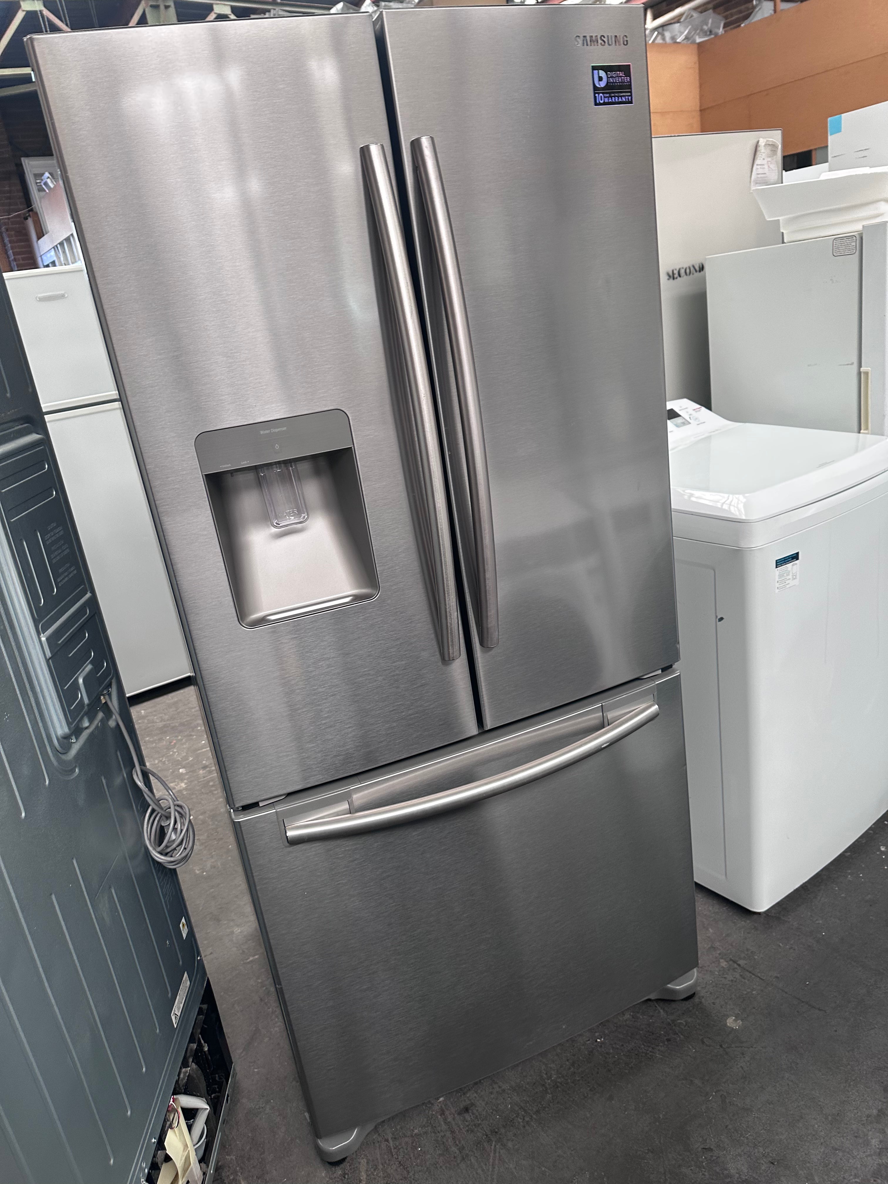 Samsung 583L French Door Refrigerator SRF583DLS - Energy Efficient, Water & Ice Dispenser [Certified Refurbished] for Modern Kitchen & Open Floor Plan Homes