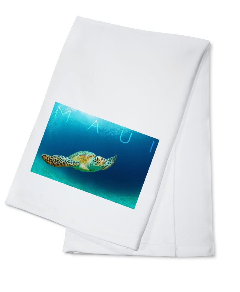 100% Cotton Sea Turtle Tea Towel - Hawaiian Maui Themed Kitchen Towel, Decorative Hand Towel for Bathroom & Home Decor - Perfect for Beach House, Tropical Kitchen & Coastal Themed Spaces