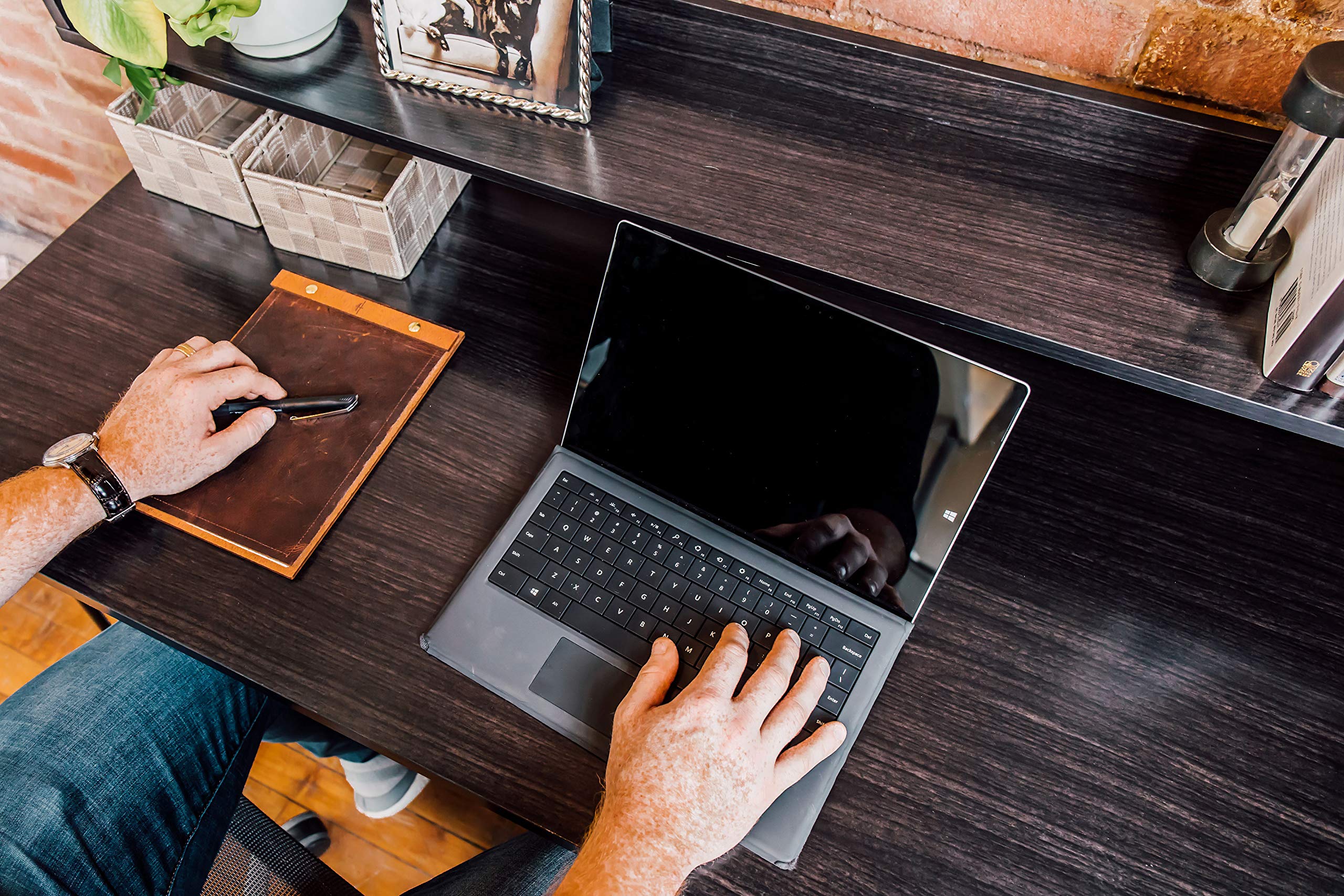 OneSpace Avalon Simple Computer Desk - Espresso Finish, Compact Home Office Desk for Small Spaces, Perfect for Remote Work & Study