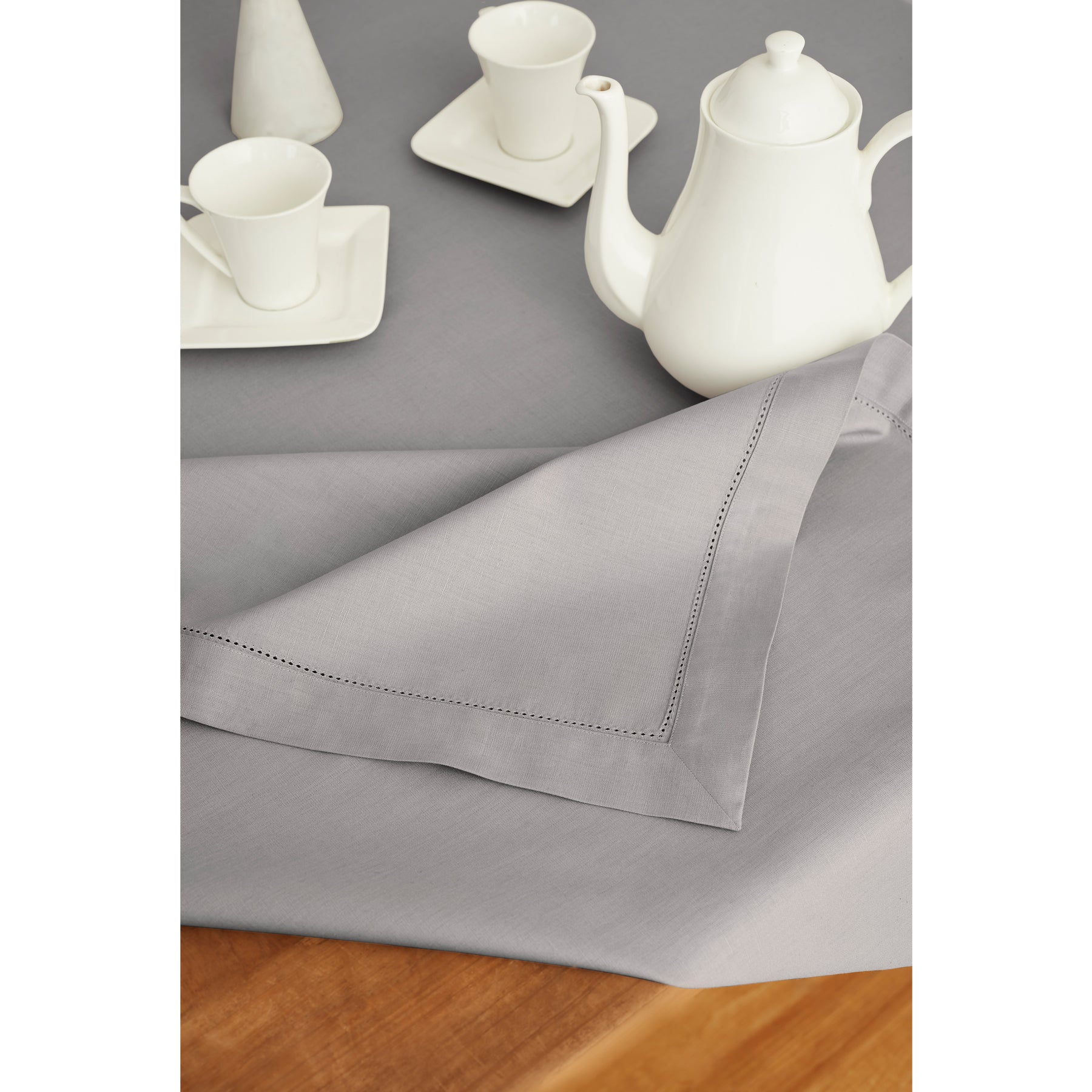Premium Cotton Linen Hemstitch Tablecloth - Elegant Dining Table Cover for Home Decor, Parties & Special Occasions
