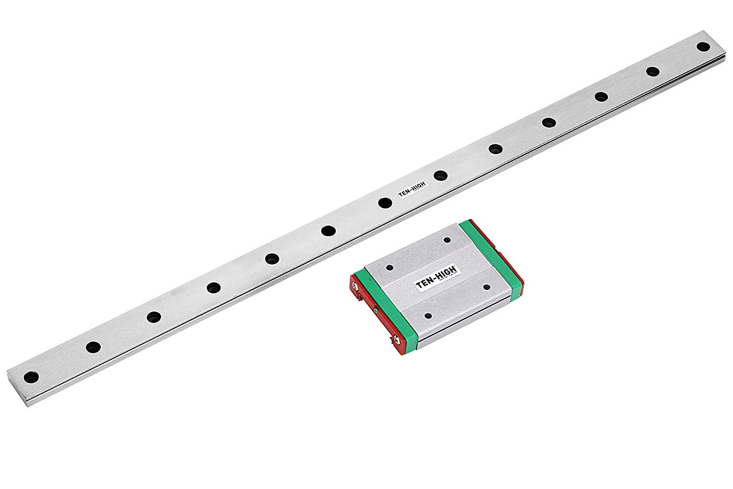 TEN-HIGH MGW12 500mm Linear Guide Rail with MGW12H Block Bearing - Precision Linear Motion Slide for 3D Printers, CNC Machines, Laser Cutters & Industrial Automation (1 Rail + 1 Bearing Block) - Perfect for High-Accuracy Motion Control in Manufacturing & DIY Projects