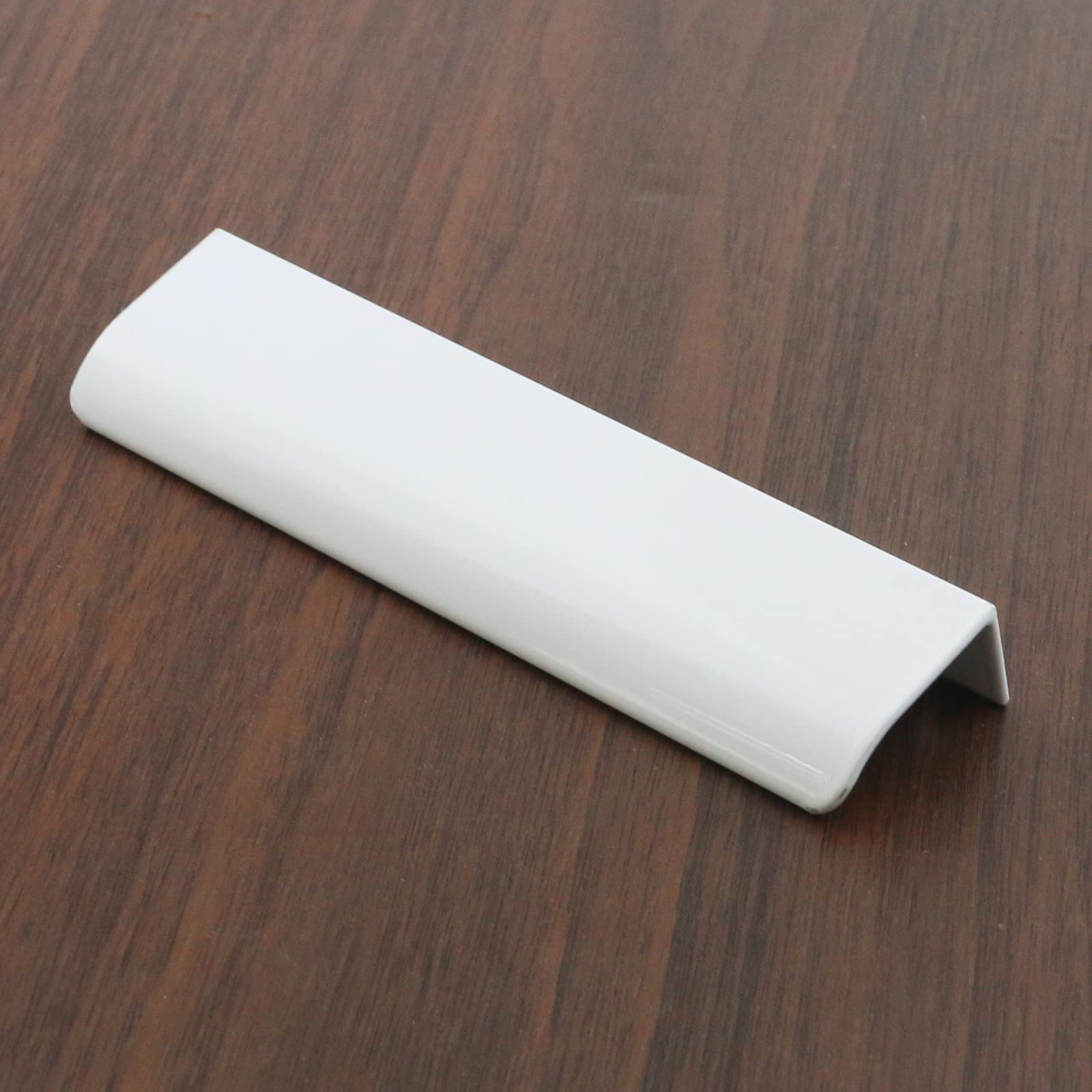 MY MIRONEY 6-Pack White Hidden Door Handles - Modern Arc Concealed Cabinet Pulls with Screws, 5.91