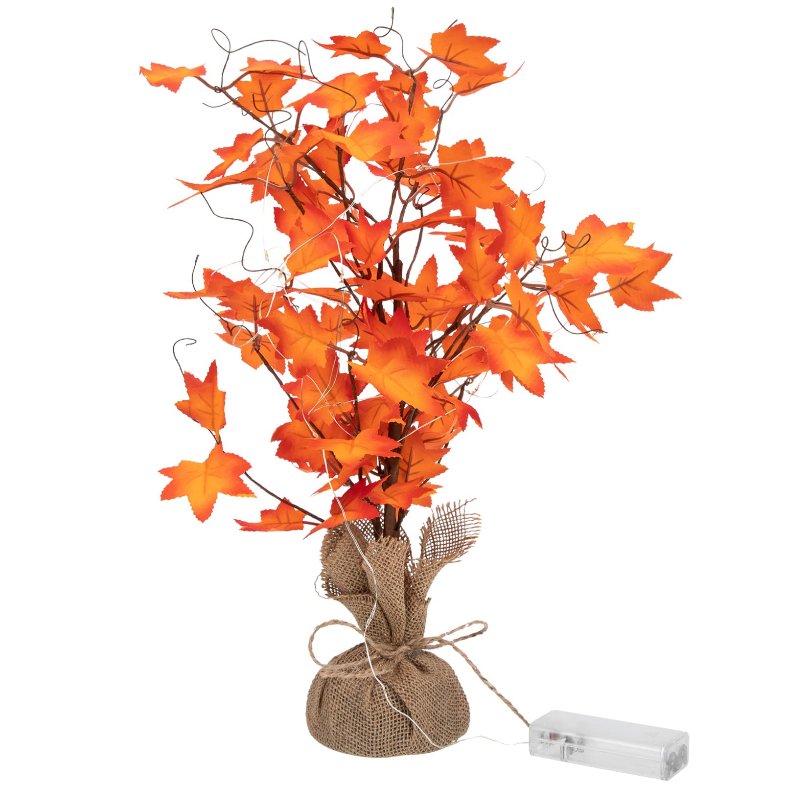 PRETYZOOM Battery Powered LED Maple Tree Lights - Fall Decor with Warm White String Lights for Home, Garden, and Thanksgiving Decoration