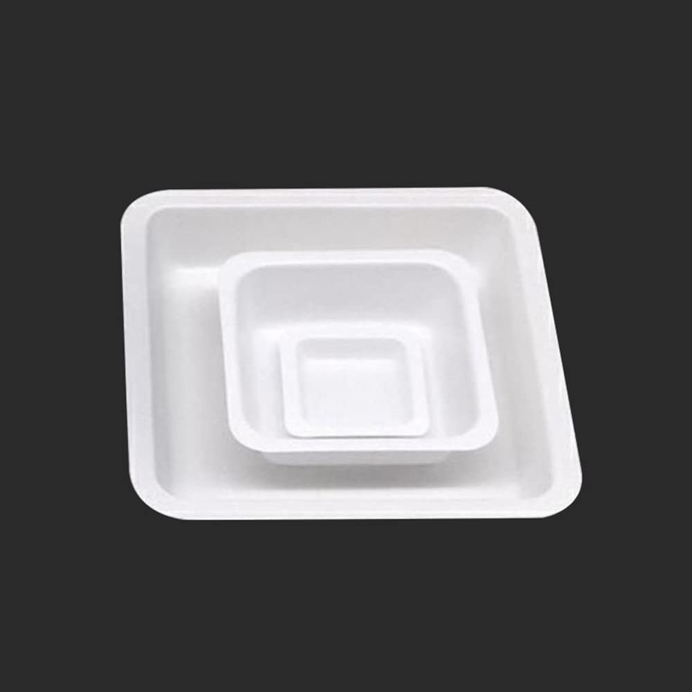 5Pcs 100ml Plastic Weigh Boats - Lab Weighing Dishes for Measuring, Storing & Mixing Powders/Liquids - Easy Pour Diamond Design Scale Trays - Perfect for Chemistry Labs, Baking & DIY Projects