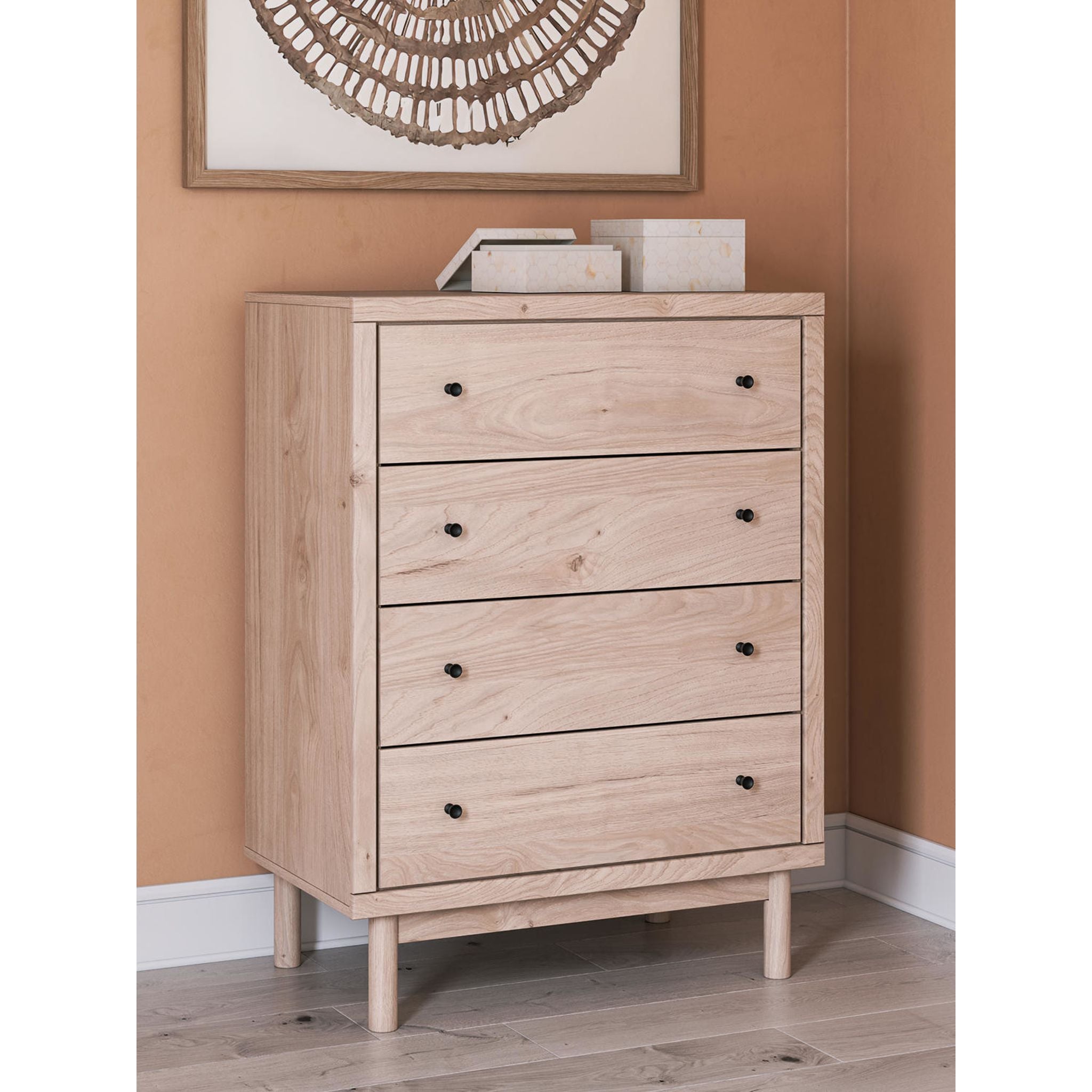 Arloster Tan Leather Chest - Durable & Stylish Storage for Home, Office, or Travel Use