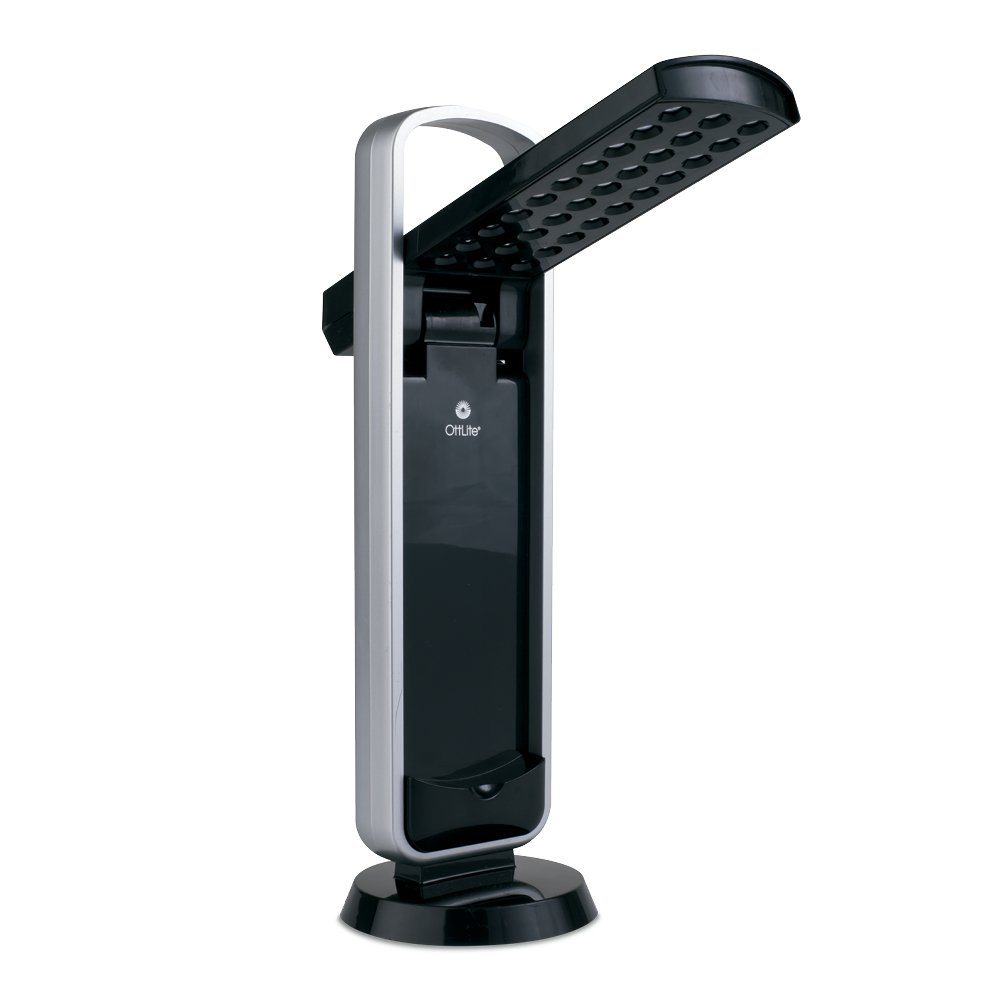 OttLite LED Mobile Task Lamp - Black, Portable & Lightweight Battery-Operated Desk Lamp with Carrying Handle - Perfect for Reading, Crafting, Office Work & Nightstand Use