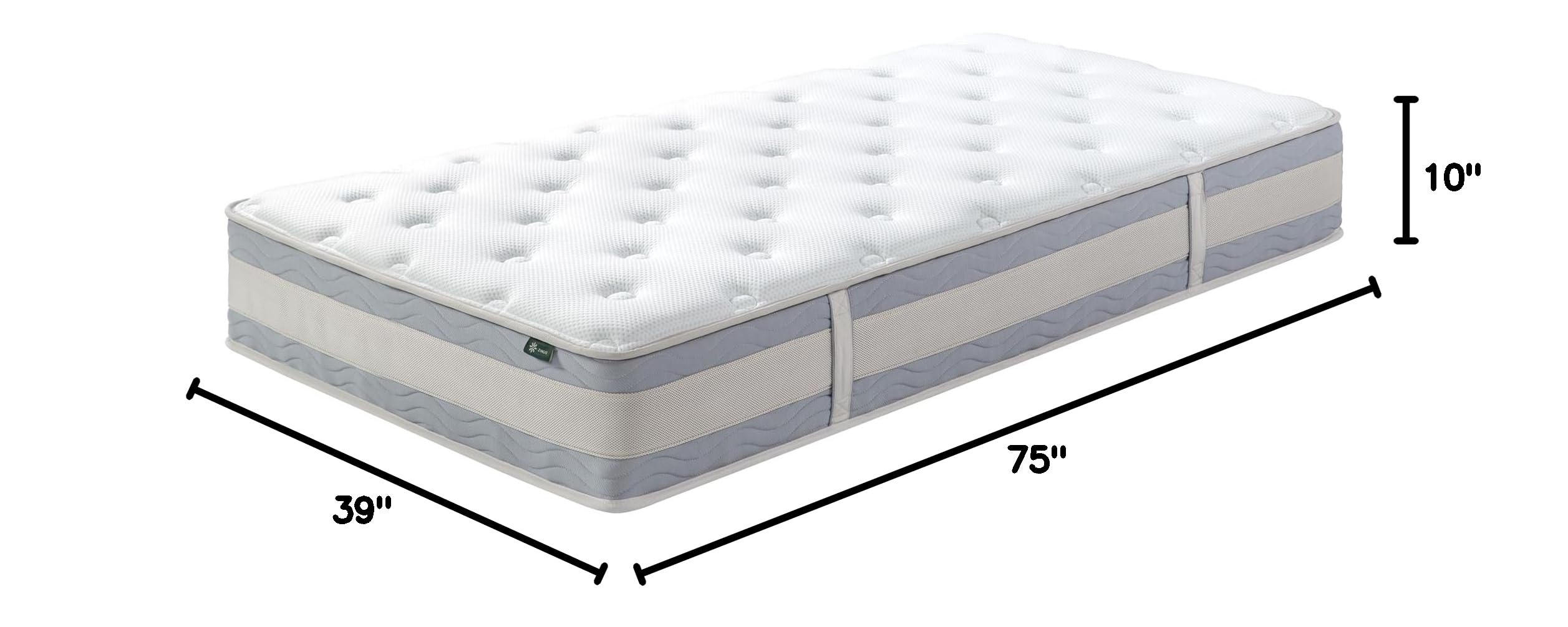 ZINUS 10 Inch Hybrid Mattress - Twin Size, Fiberglass Free, Medium Plush Comfort with Motion Isolation | CertiPUR-US Certified Foams & Fabric | Mattress in a Box for Bedroom, Guest Room & Dorm Use