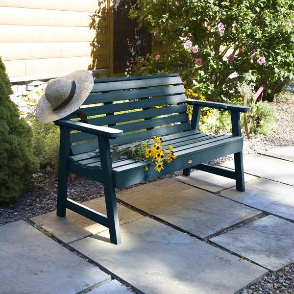 Weather-Resistant Synthetic Wood Garden Bench for Outdoor Patio, Backyard, and Garden Decor - Durable & Stylish USA-Made Seating Solution