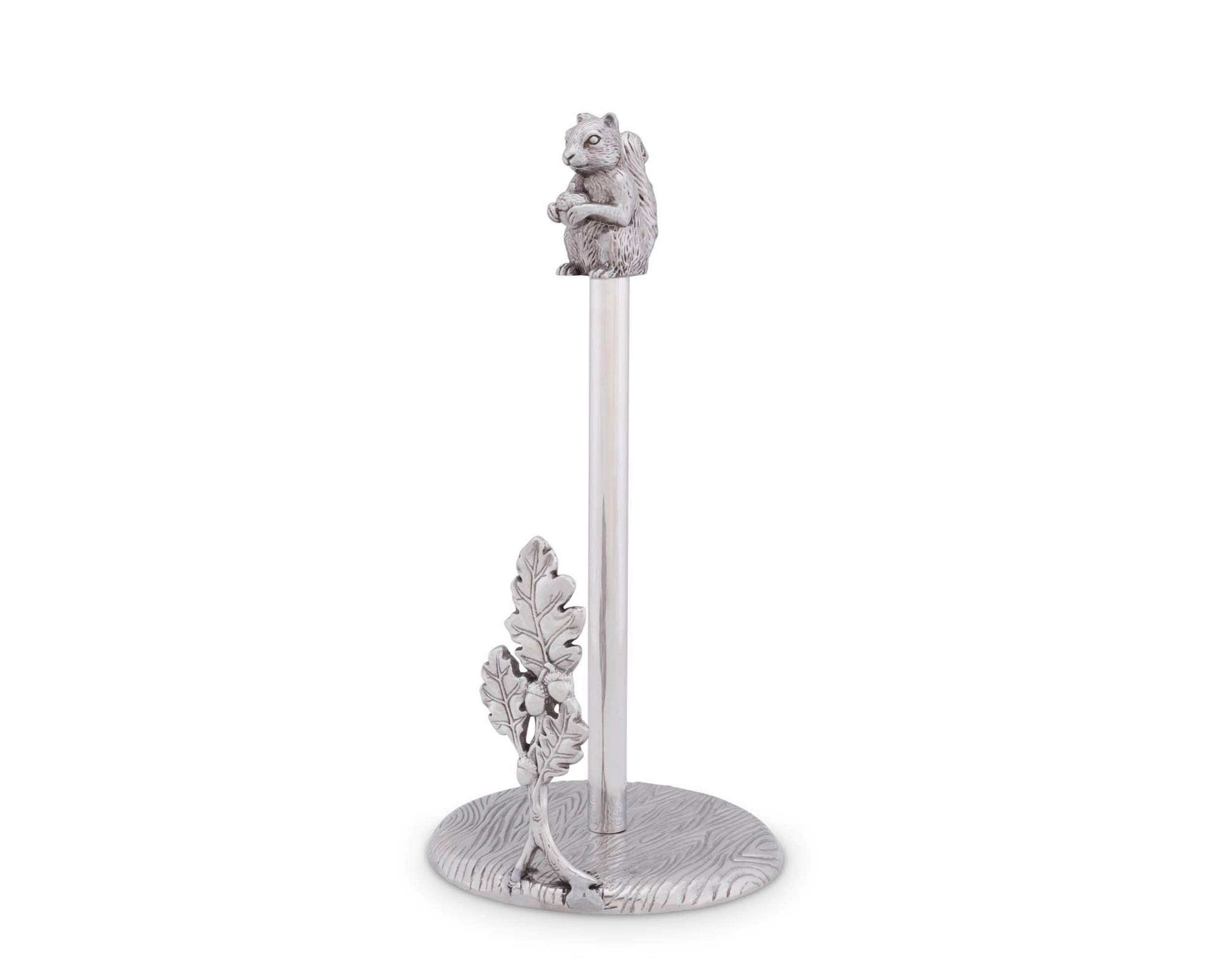 Arthur Court Squirrel Paper Towel Holder - 15 Inch Standing Kitchen Countertop Organizer for Bathroom, Office, or Dorm Decor