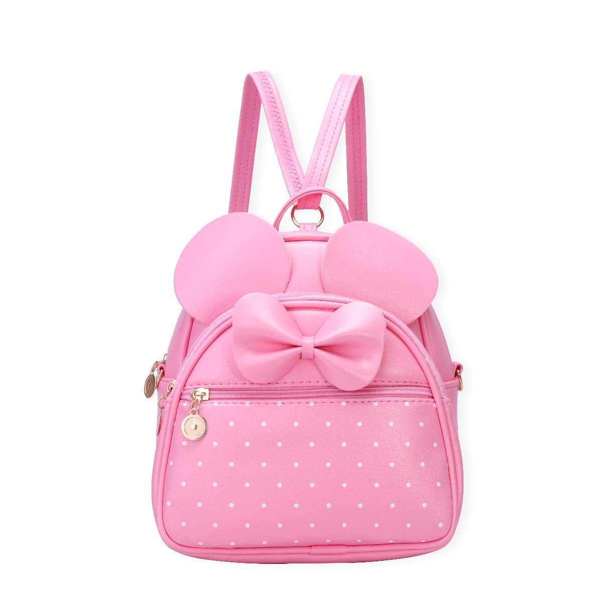 Stylish Pink PU Leather Backpack for Women & College Students - Perfect for School, Travel, and Everyday Use
