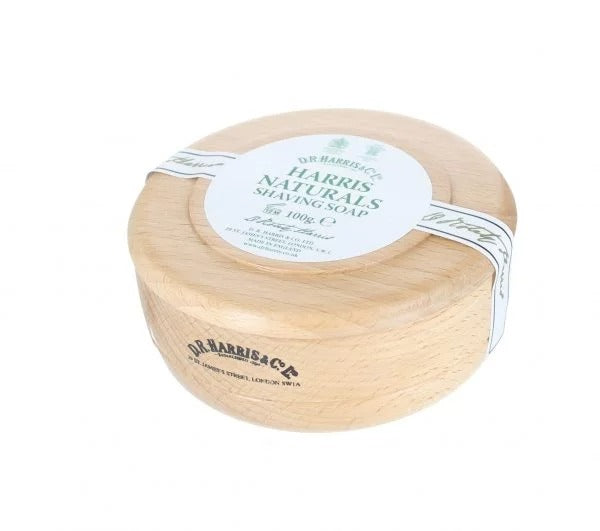 D.R. Harris Natural Shaving Soap Bowl with Wooden Base - Luxury Men's Grooming Essential for Wet Shaving & Beard Care - Perfect for Traditional Shaving Rituals at Home or Travel