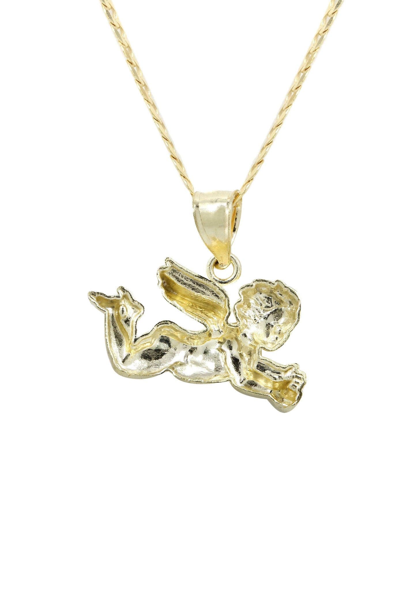 10K Yellow Gold Cupid Necklace for Women - 6.5 Grams Dainty Pendant Jewelry - Perfect for Valentine's Day Gifts, Anniversaries & Romantic Occasions