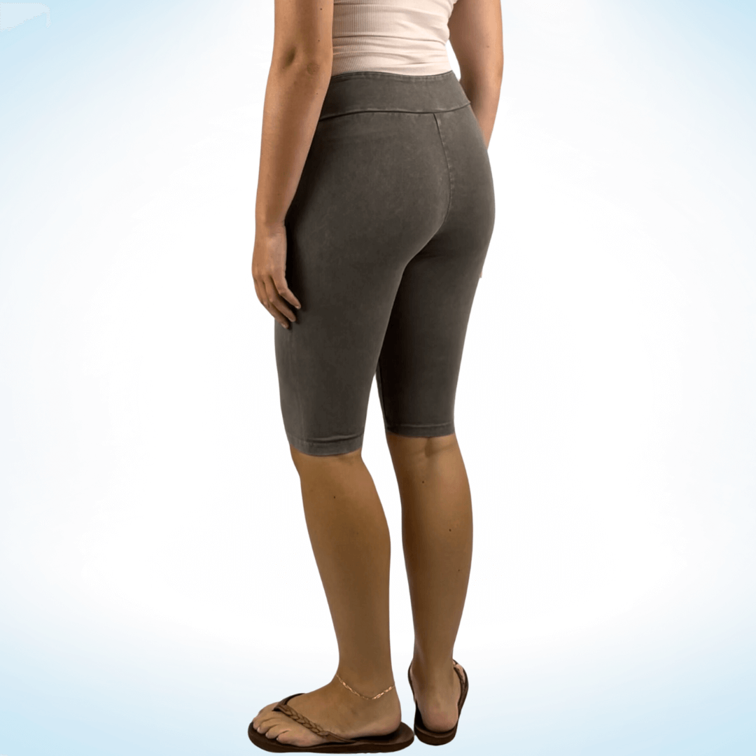 High Waist Long Biker Shorts for Women - Made in USA - Perfect for Yoga, Running & Workout