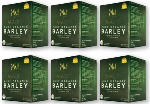 6 Boxes IAM Amazing Pure Organic Barley Drink Mix from Australia - Healthy Superfood Powder for Detox, Energy & Weight Loss - Perfect for Smoothies, Baking & Daily Wellness Routine