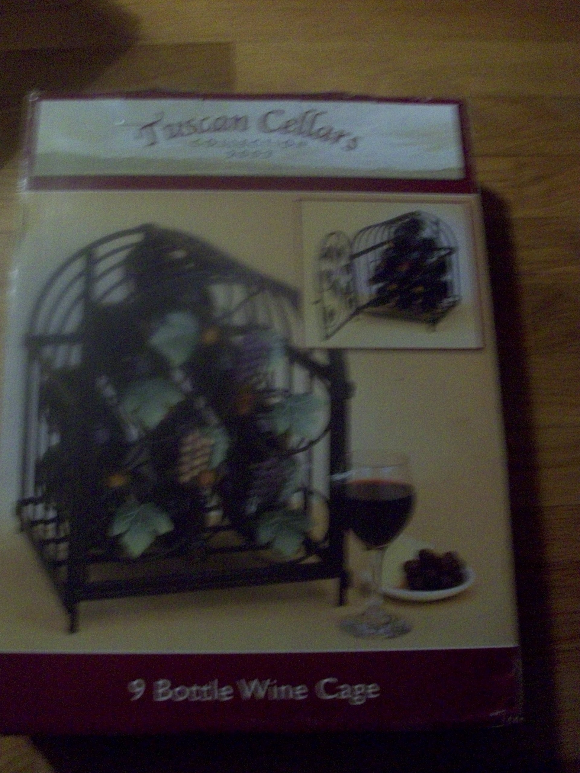 Vintage 2003 Wrought Iron 9-Bottle Wine Rack - Elegant Storage for Wine Cellars, Dining Rooms & Home Bars