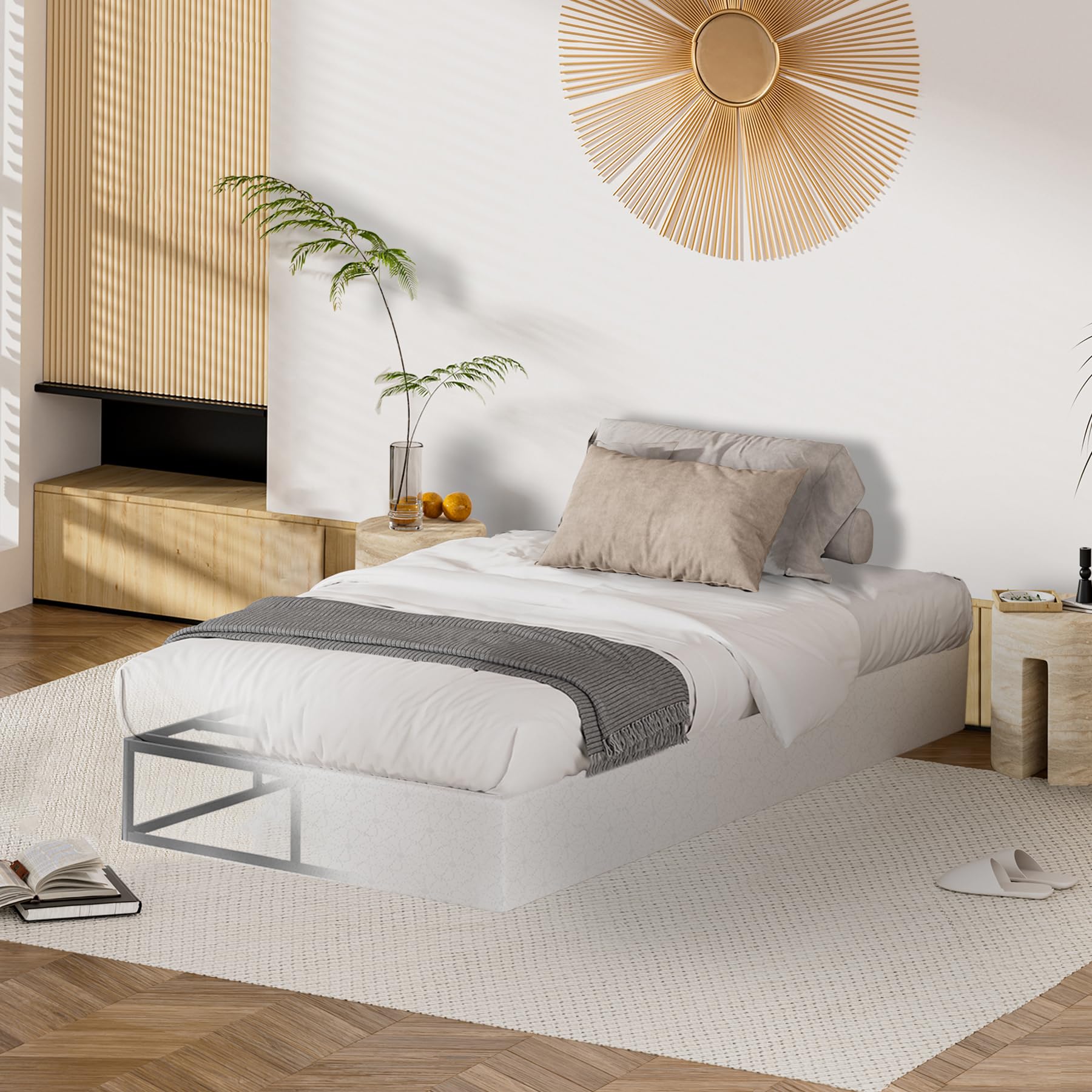 9 Inch High Profile Twin Box Spring - Strong Metal Frame, Extra Thick Bed Base with Non-Slip Cover | Perfect for Twin Bed Frames, Guest Rooms & Dormitories | Easy to Clean & Durable Design (Twin Size)
