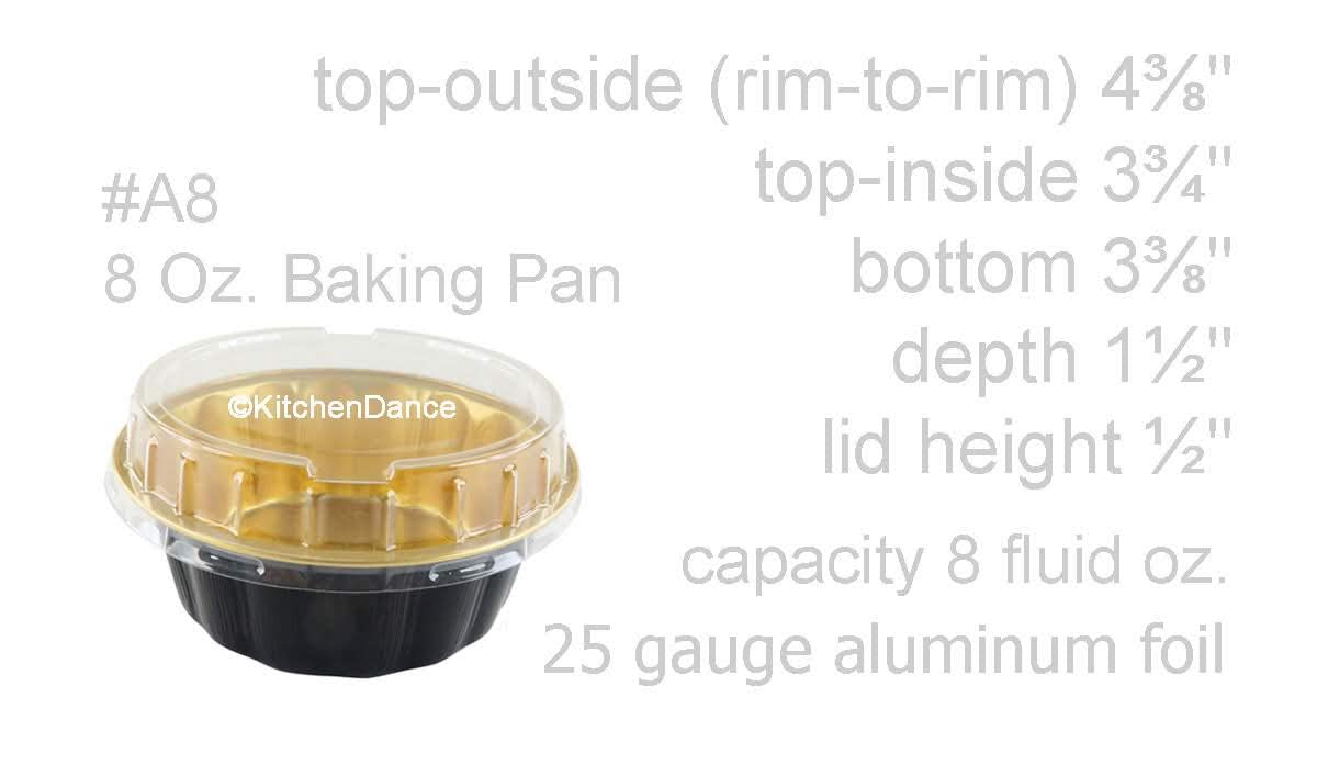 KitchenDance 8oz Disposable Aluminum Foil Dessert Cups with Lids - Round Baking Tart Pans for Cakes, Pies & Pastries - 1000-Pack Black & Gold Ramekins - Ideal for Baking, Food Storage & Party Catering