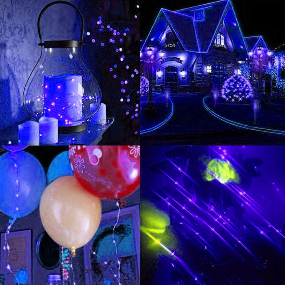 Twinkle Star 100 LED Silver Wire Fairy Lights - 33ft Battery Operated Indoor/Outdoor String Lights for Christmas Tree, Wedding, Party, Wreath & Home Decor - Waterproof Blue Fairy Lights (1 Pack) - Perfect for Bedroom, Garden, Patio & Holiday Decorations