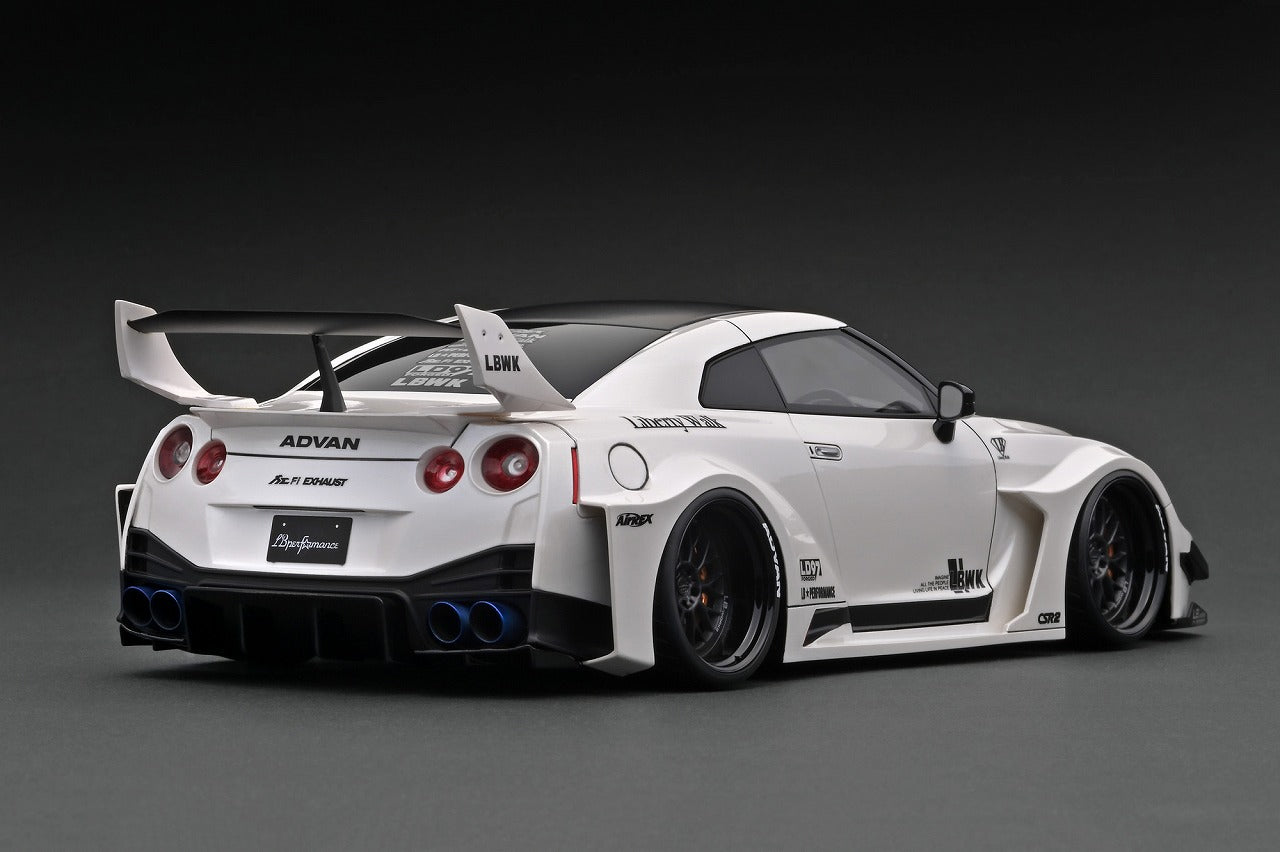 1:43 Scale Nissan Skyline GT-R R35 Liberty Walk White Diecast Model Car - Perfect for Collectors, Display, and Racing Enthusiasts