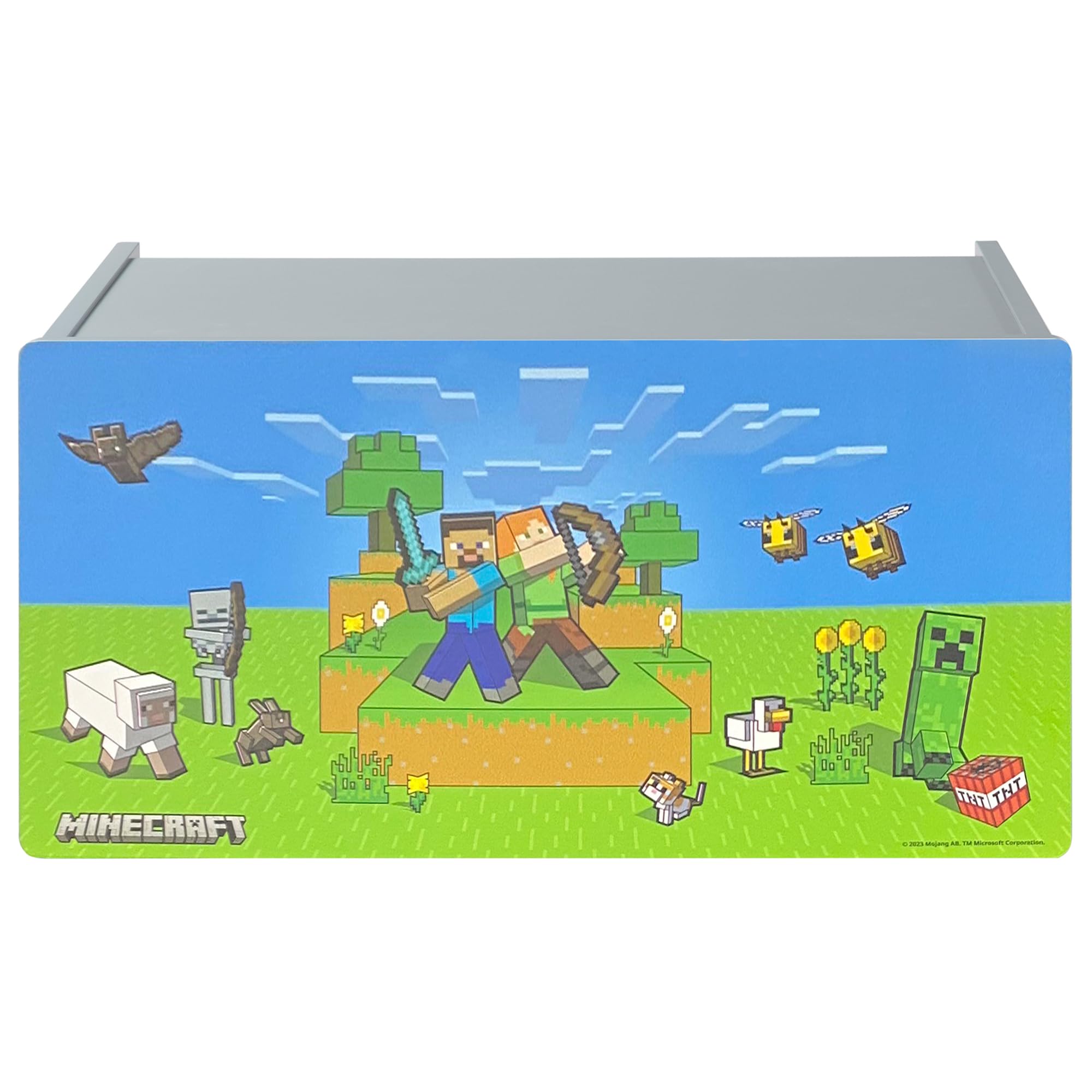 Minecraft Wooden Storage Chest - Game Themed Decor for Kids Room & Playroom