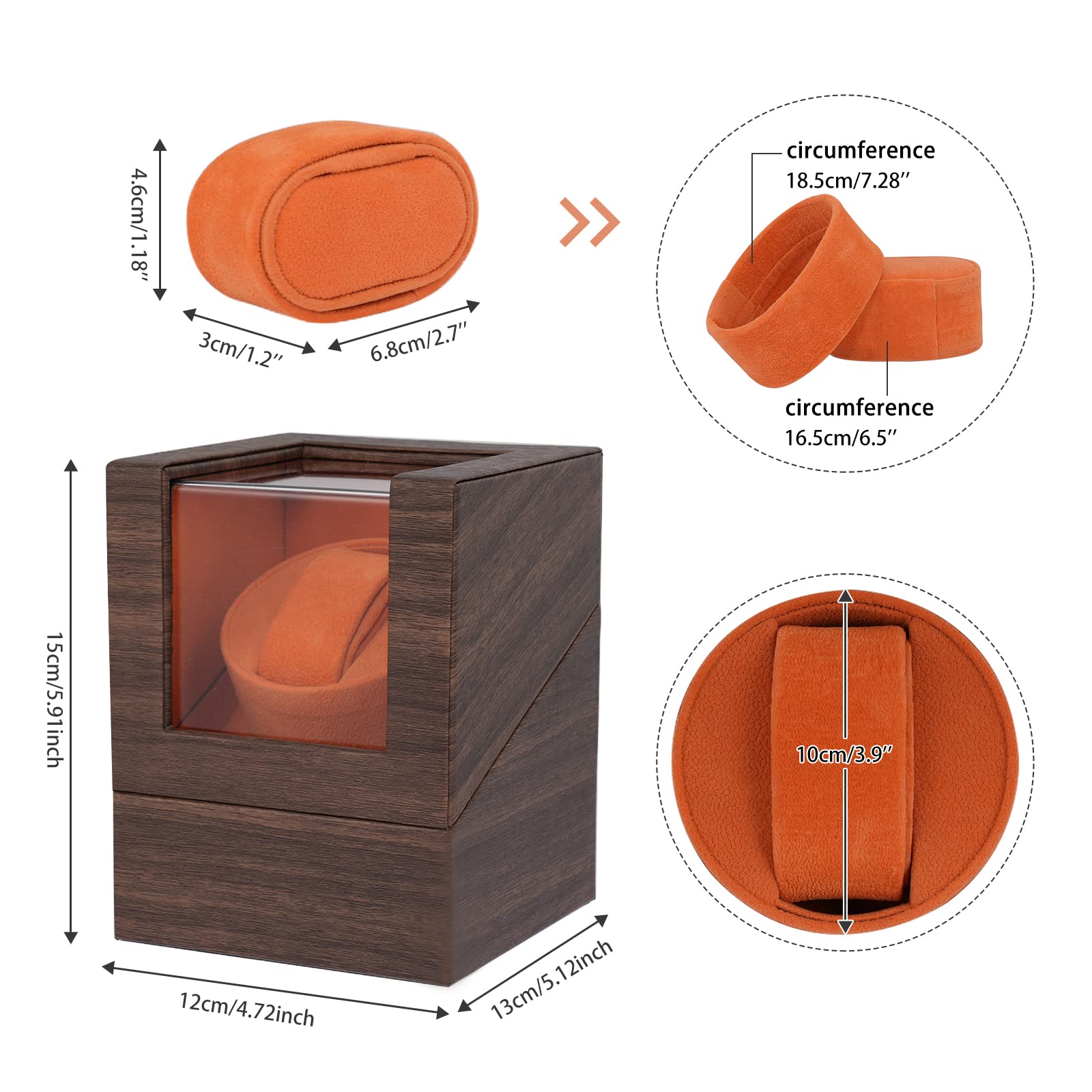 Premium Automatic Single Watch Winder for Men & Women - Ultra Quiet Japanese Motor - Perfect for Automatic, Mechanical & Self-Winding Watches - Ideal for Home, Office & Travel Use