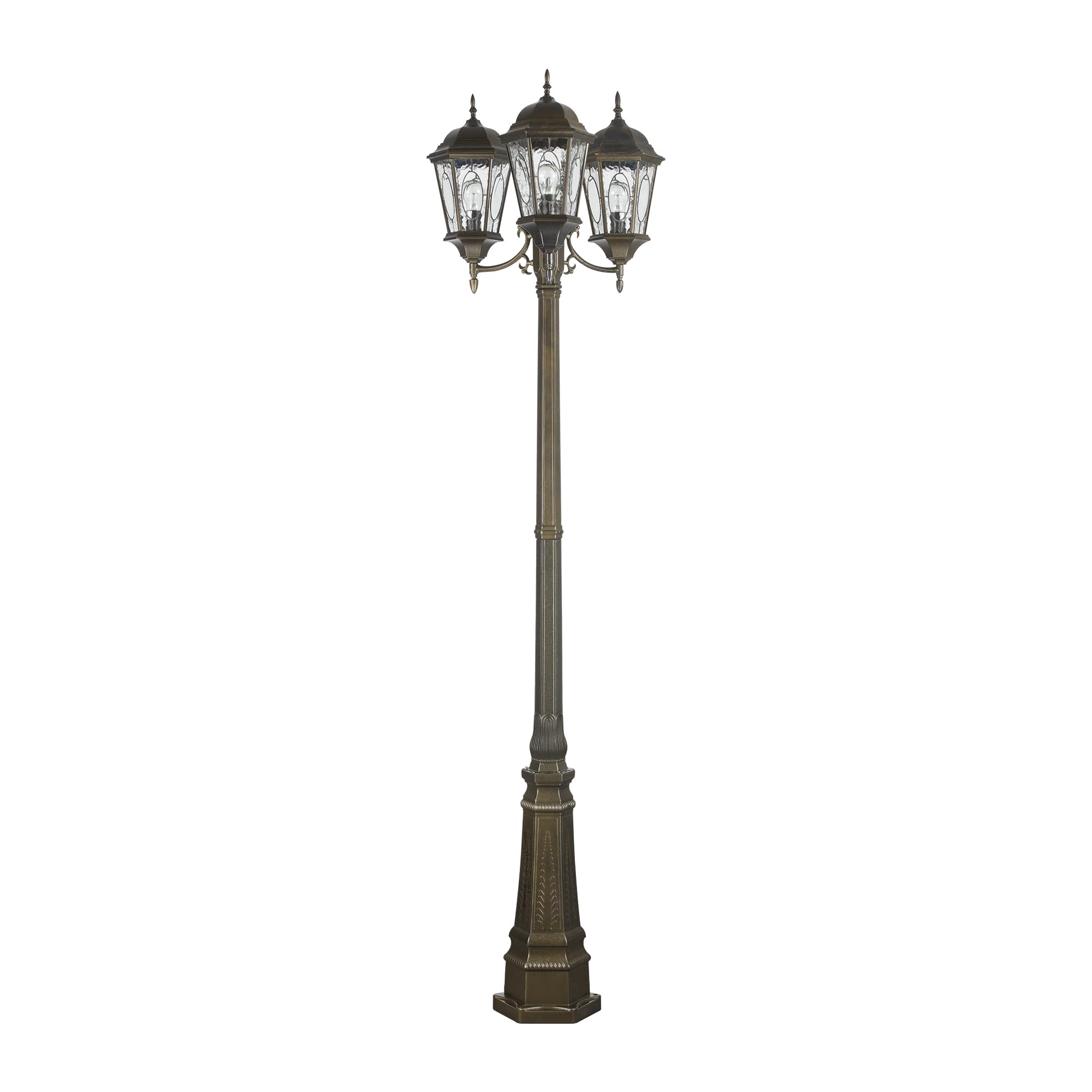 Trans Globe Lighting 4719 BRZ Villa Nueva Collection 96 Inch 3-Light Outdoor Lamp Post Set with Bronze Finish - Traditional Style Light Fixture for Garden, Patio, Walkway & Driveway Lighting