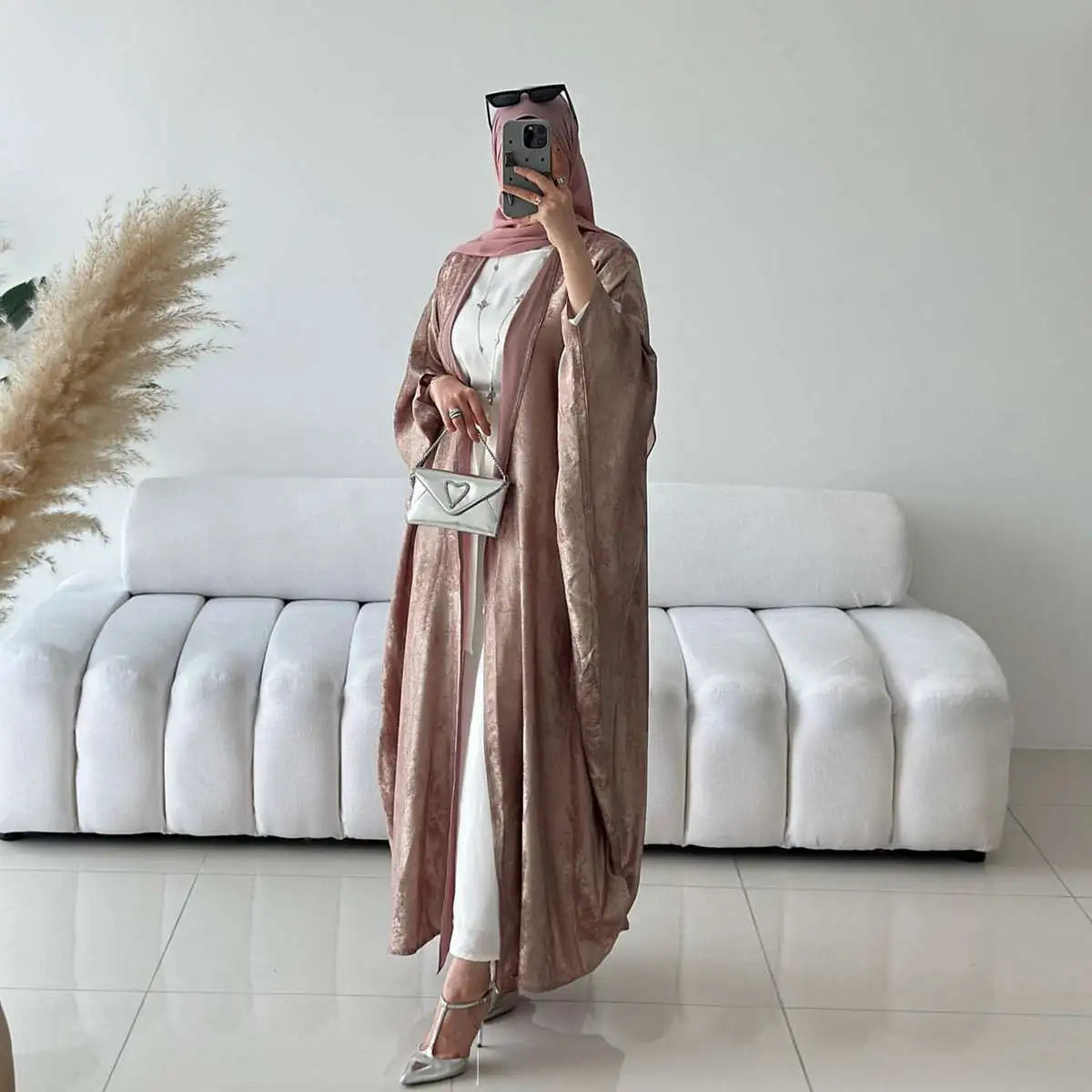 Elegant Muslim Women's Open Abaya Dress - Modest Long Cardigan for Prayer & Daily Wear - Perfect for Hijab Outfits & Special Occasions